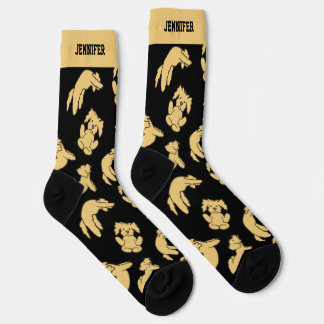 Cool Yoga Dog Doodle Cute Puppy Pattern Socks