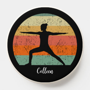 Cool Yoga Warrior Sunset Personalized Yogi PopSocket