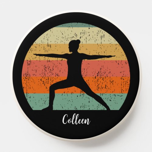 Cool Yoga Warrior Sunset Personalized Yogi PopSocket