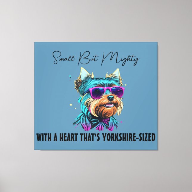 Cool Yorkie Dog with Sunglasses Canvas Print (Front)