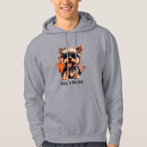 Cool Yorkshire terrier with sunglasses Hoodie