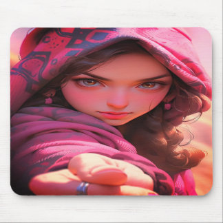 Cool Young Girl on a Thick Laptop Mouse Pad