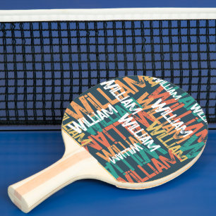 Cool YOUR NAME Repeating Kid's Ping Pong Paddle