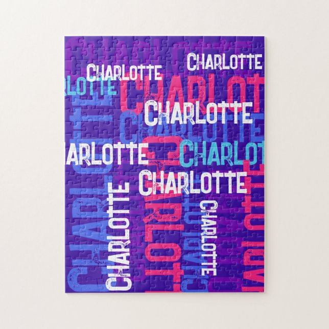 Cool YOUR NAME Repeating Pattern Jigsaw Puzzle (Vertical)