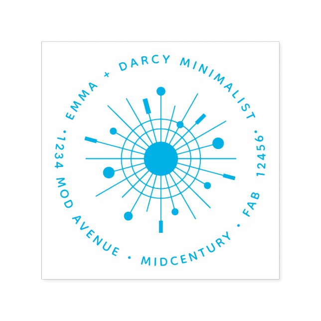 Cool Yule Mid-Century Modern Atomic Snowflake Self-inking Stamp (Design)