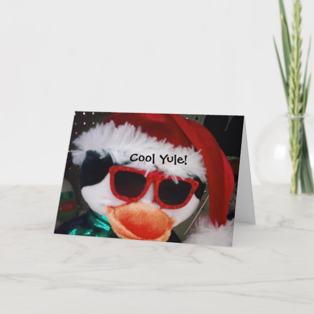 "COOL YULE/RAD NEW YEAR DUDE" HOLIDAY CARD (Front)