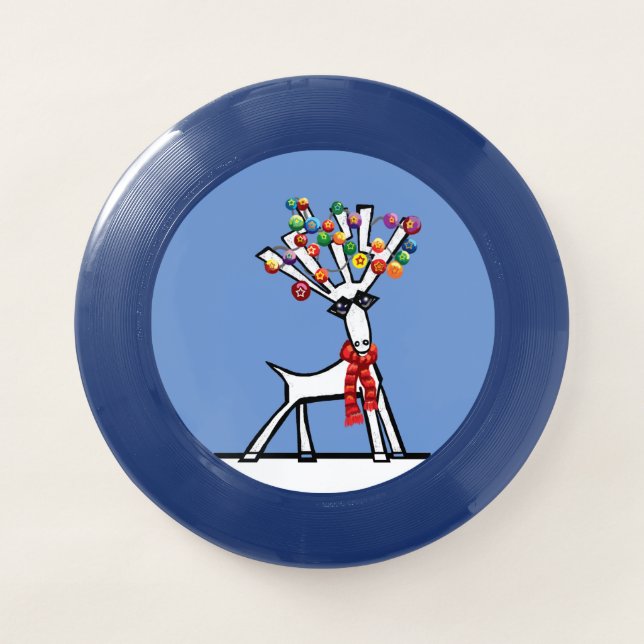 Cool yule reindeer ready for Christmas fun Wham-O Frisbee (Front)