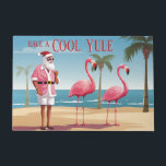Cool Yule Santa and Flamingos Beach Christmas Doormat<br><div class="desc">Introducing our Cool Yule Santa and Flamingos Beach Christmas Doormat – a blend of holiday tradition and tropical fun! Santa and his flamingo friends on a sandy beach. Perfect for spreading holiday cheer with a fun twist.</div>