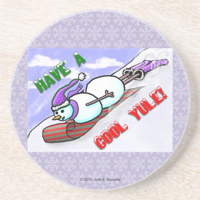 Cool Yule Snowman Coaster (Front)