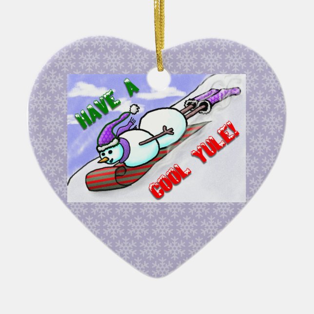 Cool Yule Snowman Ornament (Front)