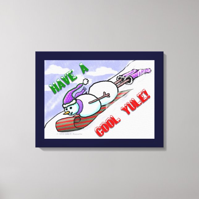 Cool Yule Snowman Wrapped Canvas Print (Front)