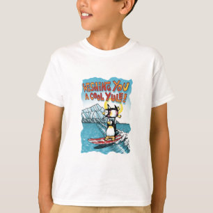Cool Yule Tandem Surfing Hawaiian Penguins T-Shirt