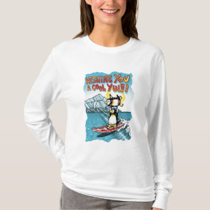 Cool Yule Tandem Surfing Hawaiian Penguins T-Shirt