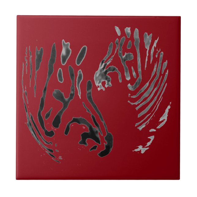 Cool Zebra Art Wildlife Ceramic Tile (Front)