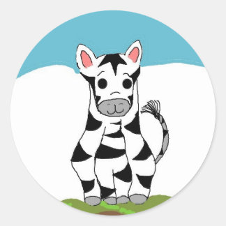 Cool Zebra Classic Round Sticker