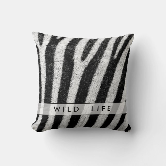 Cool Zebra Pattern Texture Throw Pillow (Front)