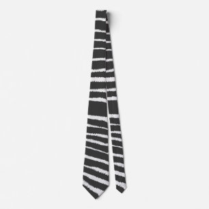 Cool Zebra Print Striped Neck Tie