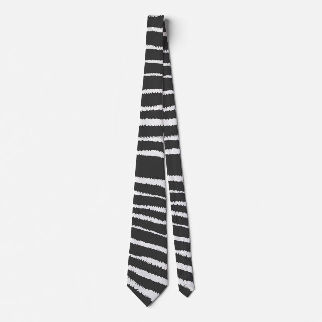 Cool Zebra Print Striped Neck Tie (Front)