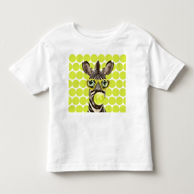 Cool Zebra with Sunglasses & Bubblegum Pop Art Toddler T-shirt (Front)
