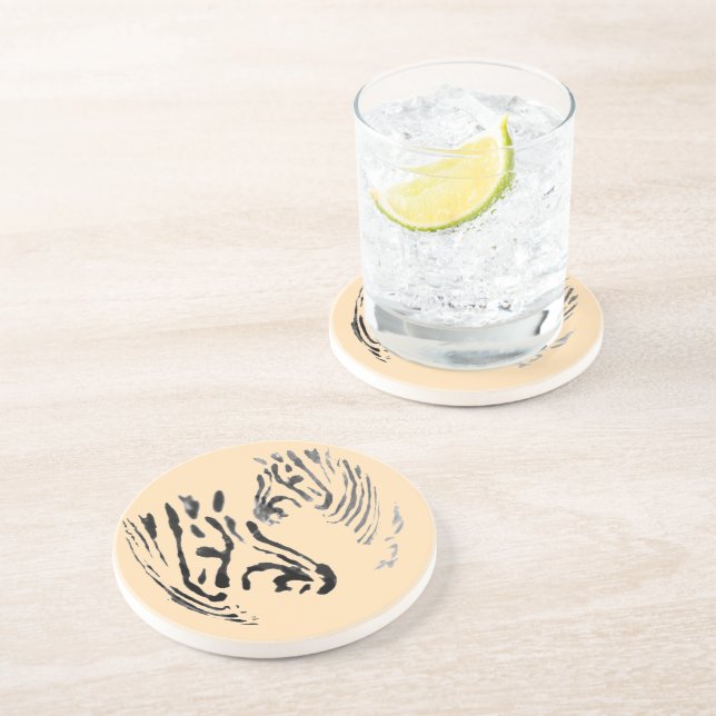 Cool Zebras Striped Wildlife Coaster (Side)