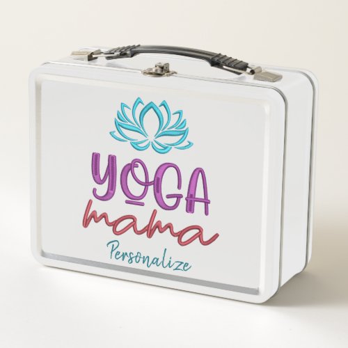 Cool Zen Yoga Mama Quote Personalized Metal Lunch Box