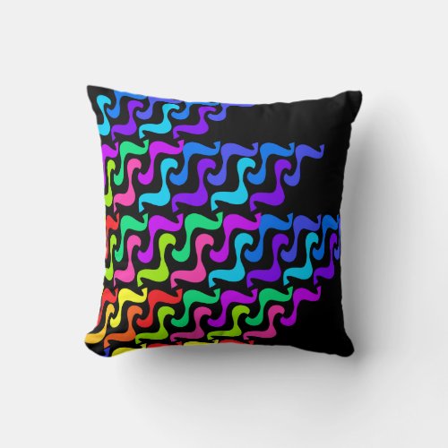 Cool Zig Zags Neon Fun Pattern Art Throw Pillow