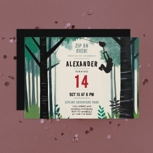 Cool Zipline Adventure Nature Outdoor Adrenaline Invitation