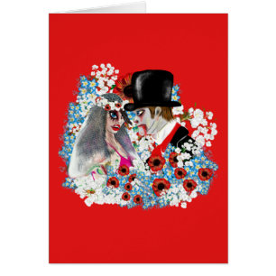 Cool Zombie Bride and Groom Wedding gifts Gothic Cards