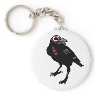 Cool zombie crow keychain
