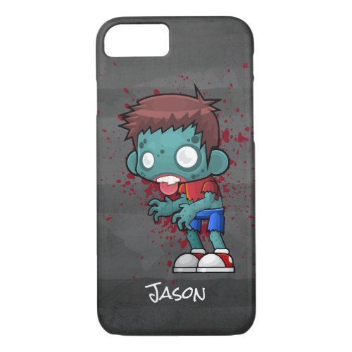 Cool Zombie Dude with Blood  Paint Splatter iPhone 87 Case