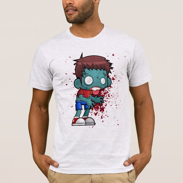Cool Zombie Dude with Blood / Paint Splatter T-Shirt (Front)