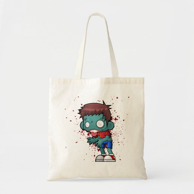 Cool Zombie Guy with Blood Splatter Tote Bag (Front)