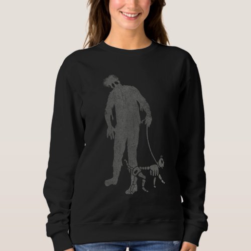 Cool Zombie Walking Zombie Dog Grunge Creepy Hallo Sweatshirt