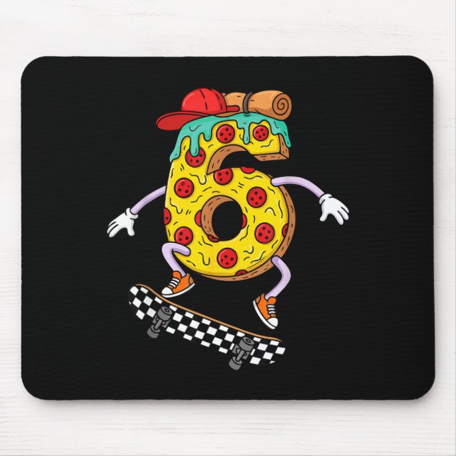 Cool Zza Skateboard Lovers 6th Birthday Boys Girls Mouse Pad (Front)
