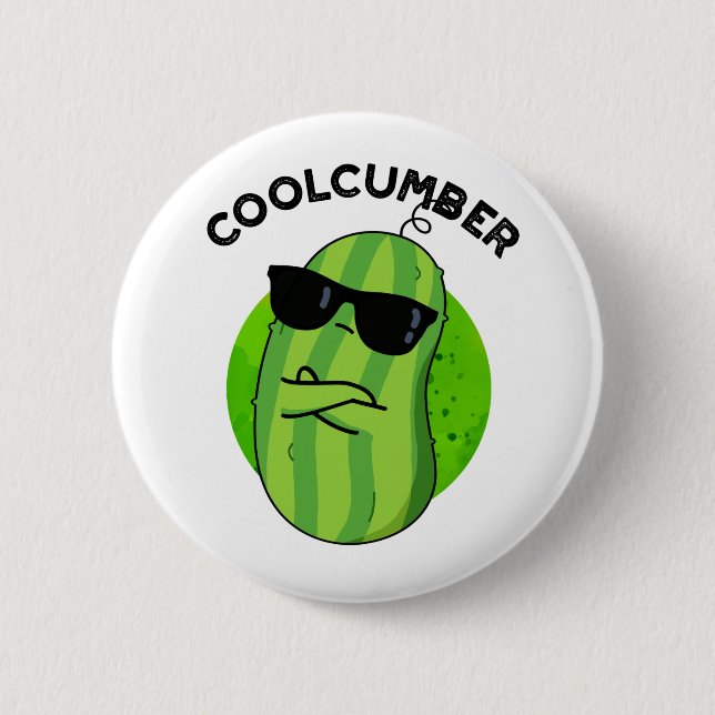 Coolcumber Funny Veggie Cucumber Pun  Button (Front)
