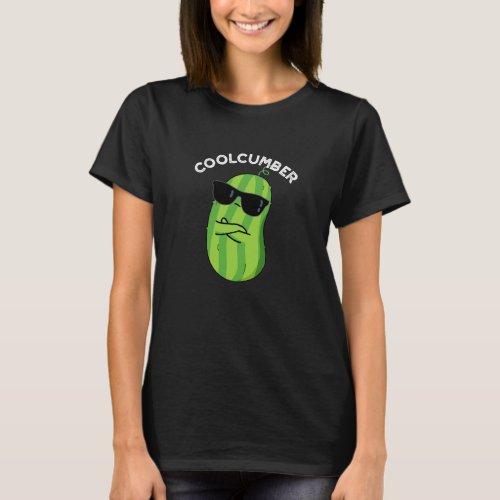 Coolcumber Funny Veggie Cucumber Pun Dark BG T_Shirt