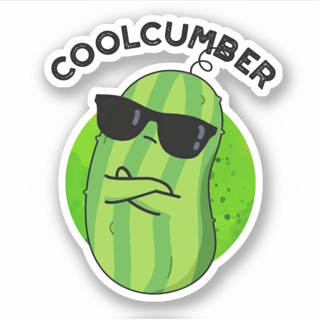 Coolcumber Funny Veggie Cucumber Pun  Sticker (Front)
