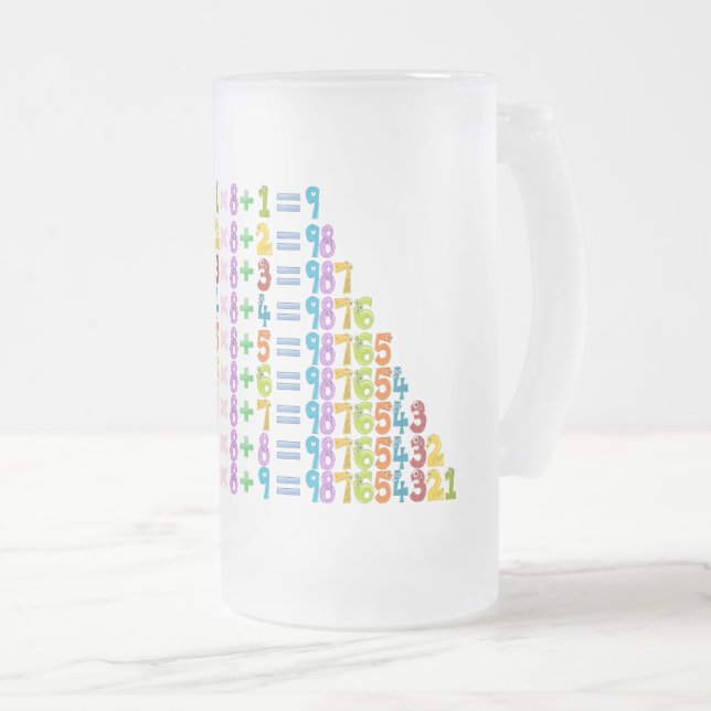 Cooler Funny Maths Equations Frosted Glass Beer Mug (Front Right)