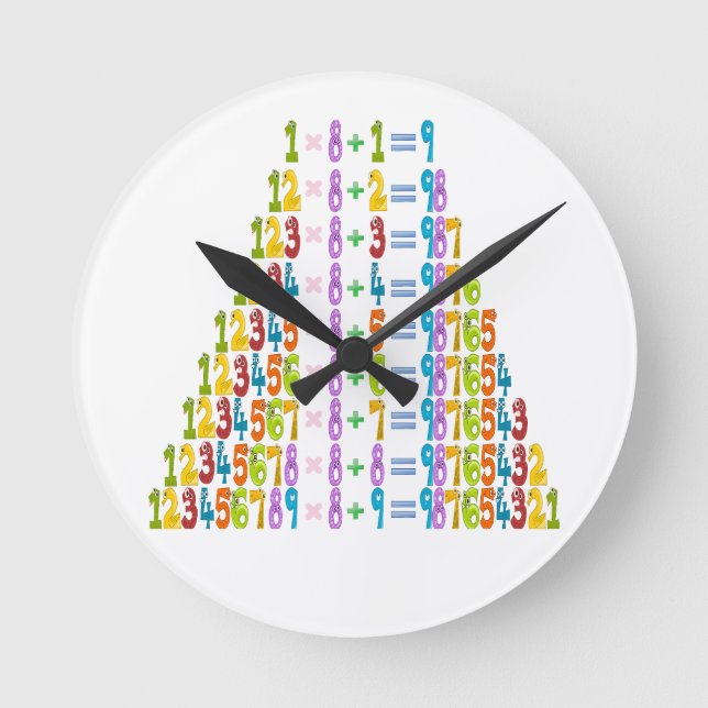 Cooler Funny Maths Equations Round Clock (Front)