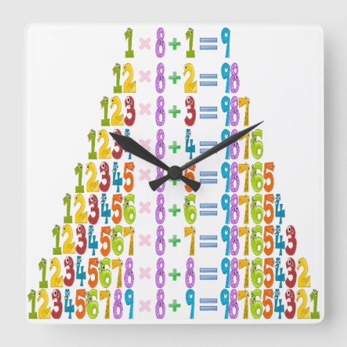 Cooler Funny Maths Equations Square Wall Clock