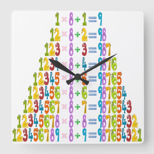 Cooler Funny Maths Equations Square Wall Clock (Front)