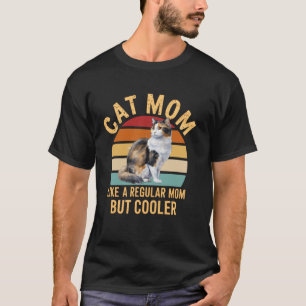 Cooler Than a Regular Mom Funny Retro Calico Cat M T-Shirt