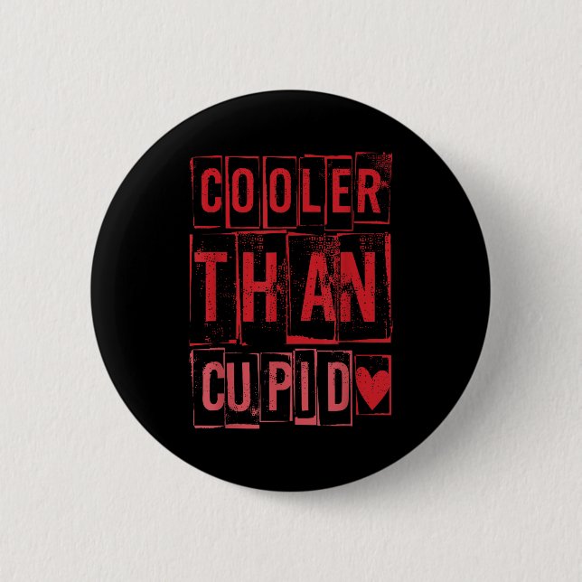Cooler Than Cud Cute Valentine's Day Kids Boys Gir Button (Front)