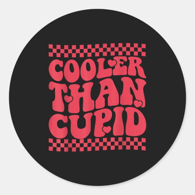 Cooler Than Cud Cute Valentine's Day Kids Boys Gir Classic Round Sticker (Front)