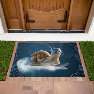 Cooler than the rest, the snowboarding snail.  doormat