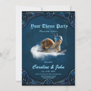 Cooler than the rest, the snowboarding snail.  invitation