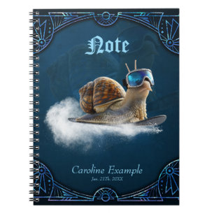Cooler than the rest, the snowboarding snail. notebook