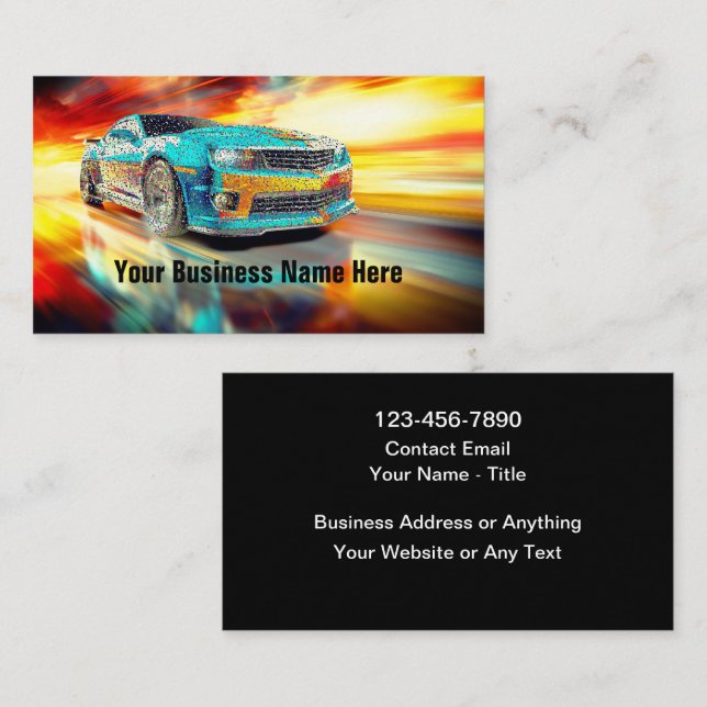 Coolest Automotive Business Cards Design Template (Front/Back)