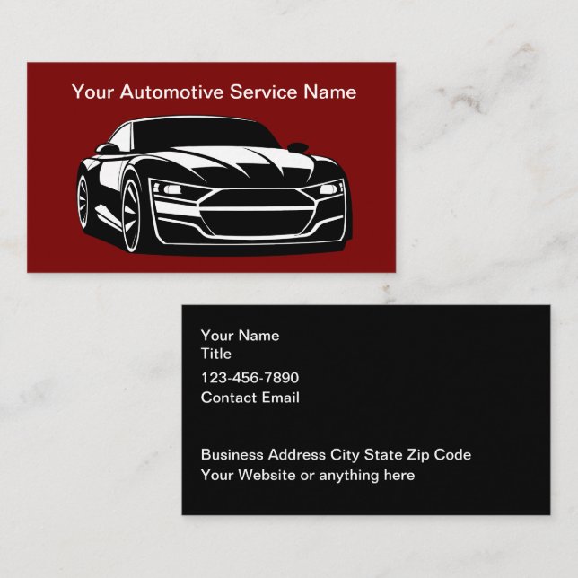 Coolest Automotive Business Cards Design Template (Front/Back)