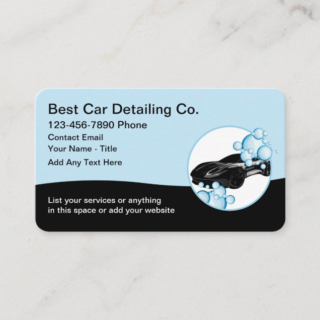 Coolest Automotive Detailing Custom  Business Card (Front)